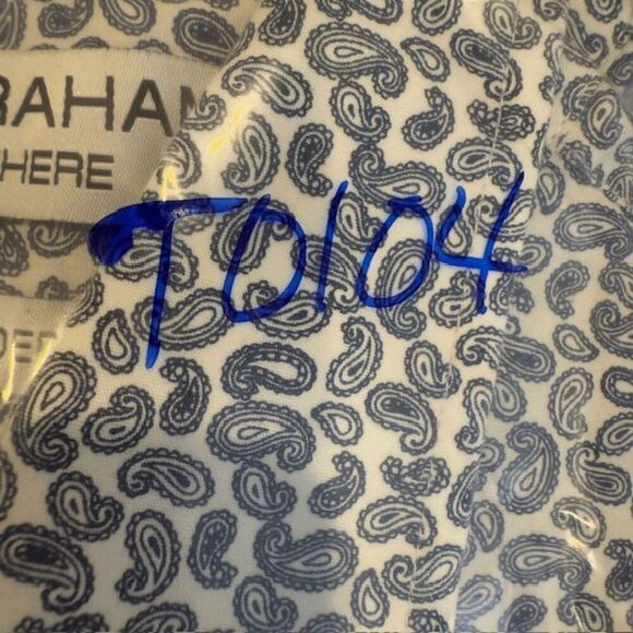 Nick Graham Everywhere Men's Button Shirt Contrast Navy Flip Cuff Stretch Medium - Picture 11 of 11